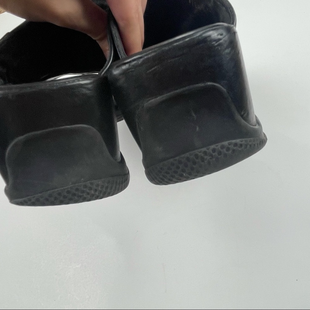 ECCO All Black Open Toe Comfort Sandal Size 4.5 - Picture 8 of 10